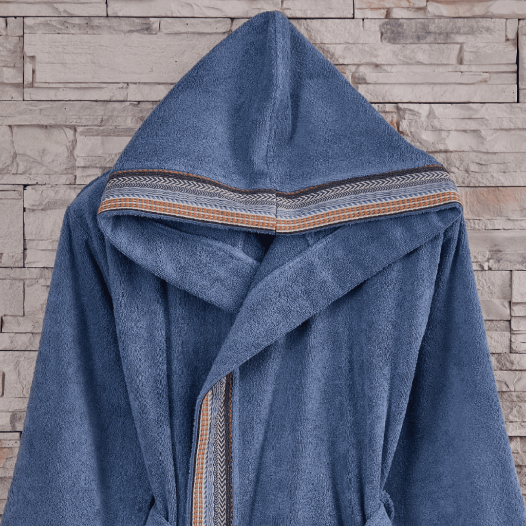 Aze Hooded Jacquard Cotton Single Bathrobe