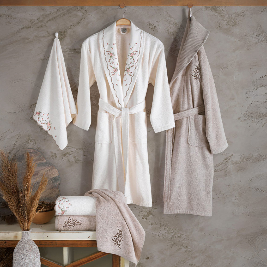 Vellavia Bathrobe Set 70% Bamboo 30% Cotton 6 Pcs