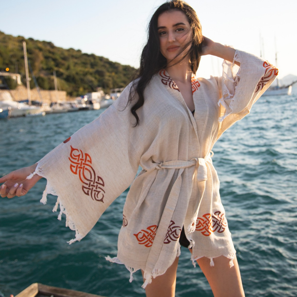 Short Linen Kimono